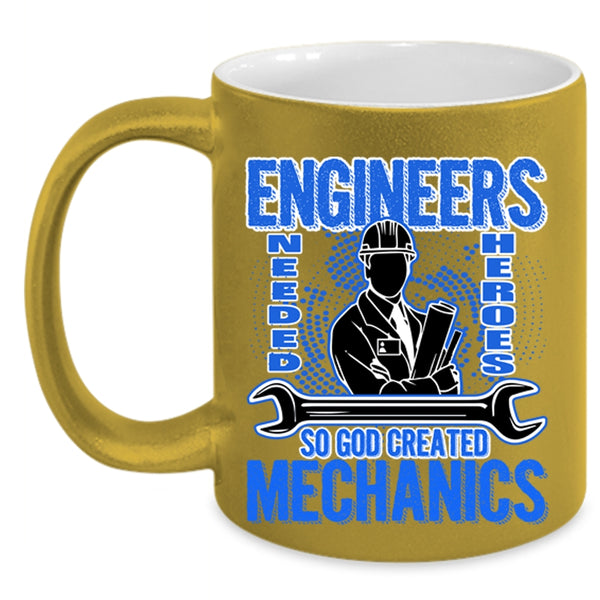 Funny Gift For Mechanics Coffee Mug, God Created Mechanics Accent Mug