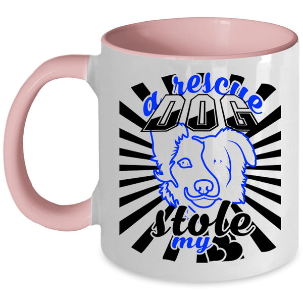 I Love Dogs Coffee Mug, A Rescue Dog Stole My Heart Accent Mug