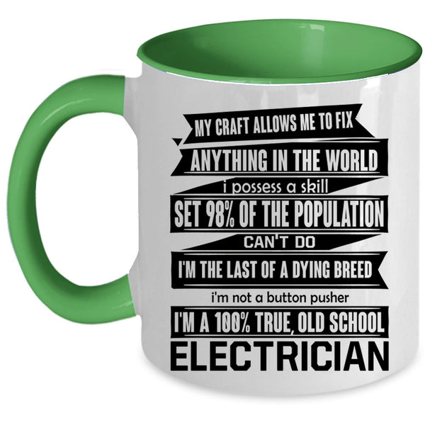 Cute Electrician Coffee Mug, Old School Electrician Accent Mug