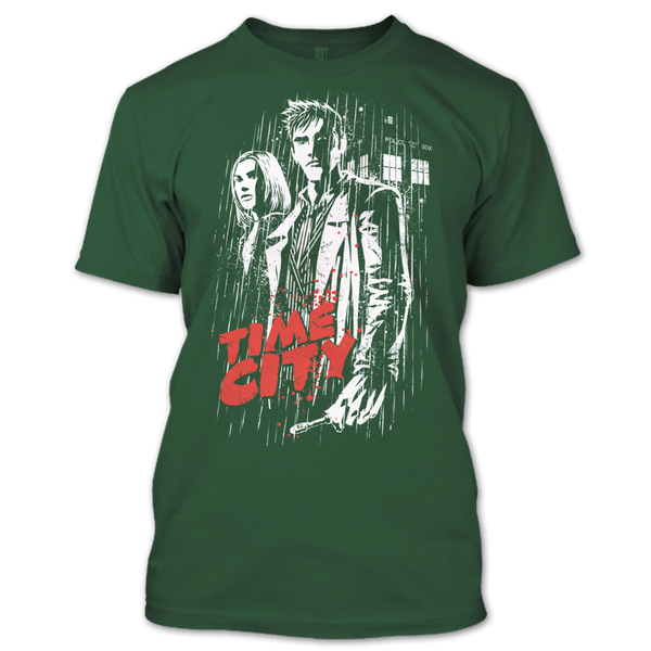 A black t-shirt with the shopify logo