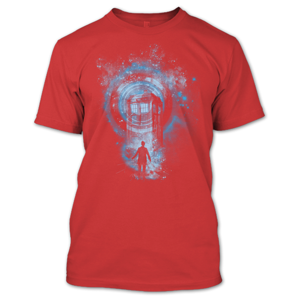 A black t-shirt with the shopify logo