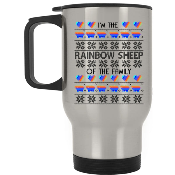 Christmas Travel Mug, I'm The Rainbow Sheep Of The Family Mug