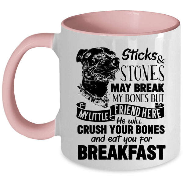 Funny Pitbulls Coffee Mug, My Little Friend Accent Mug