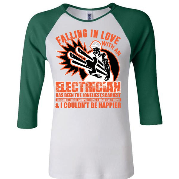 Falling In Love With An Electrician T Shirt, I Love Electrician T Shirt, Awesome T-Shirts