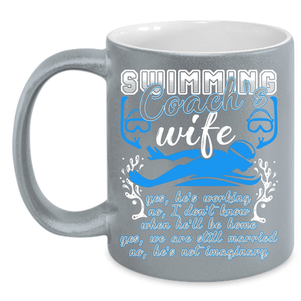 Swimming Coach's Wife Coffee Mug, Cool Just Married Coffee Cup