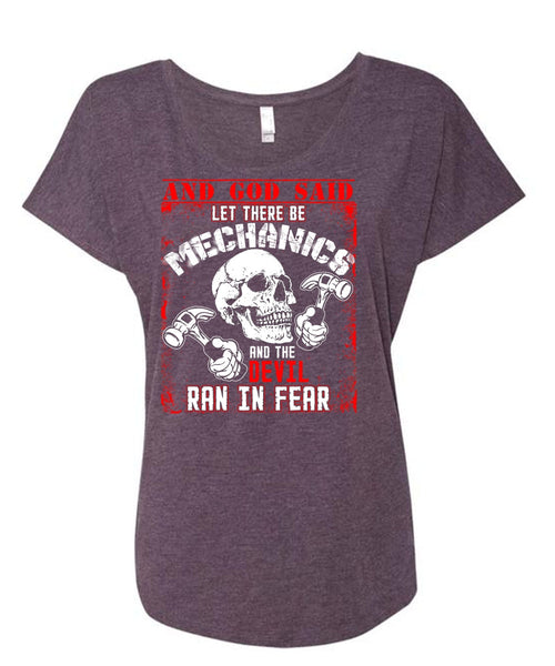Let There Be Mechanics T Shirt, Being A Mechanic T Shirt, Cool Shirt (Ladies' Triblend Dolman Sleeve)