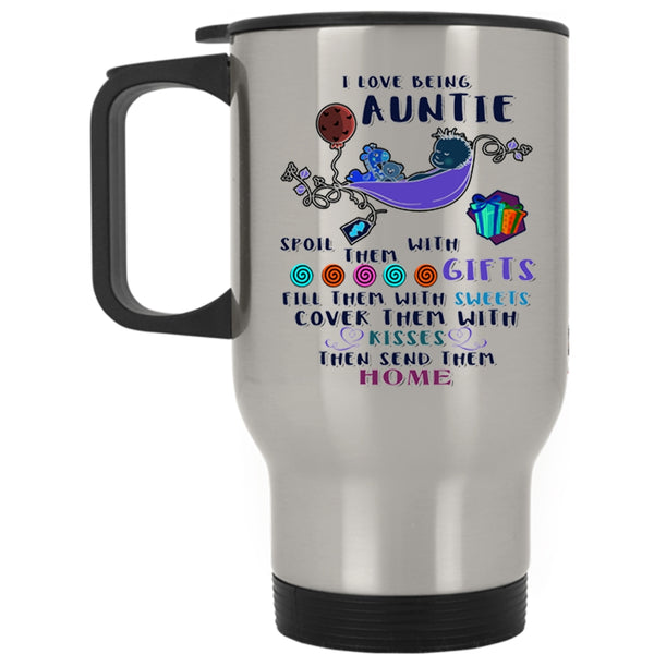 Cute Gift For Auntie Travel Mug, I Love Being Auntie Mug