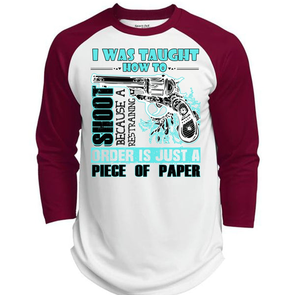 I Was Taught How To Shoot T Shirt, I Love Hunting T Shirt, Awesome T-Shirts  (Polyester Game Baseball Jersey)