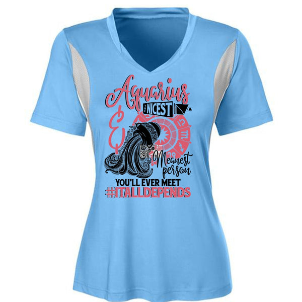 Aquarius Nicest Meanest Person T Shirt, I Love Aquarius T Shirt, Awesome T-Shirts