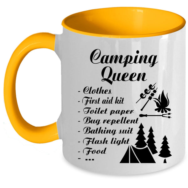 Funny Gift For Camping Mom Coffee Mug, Camping Queen Accent Mug