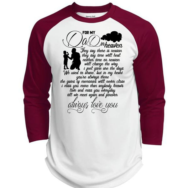 For My Dad In Heaven T Shirt, I Love Dad T Shirt, Awesome T-Shirts  (Polyester Game Baseball Jersey)
