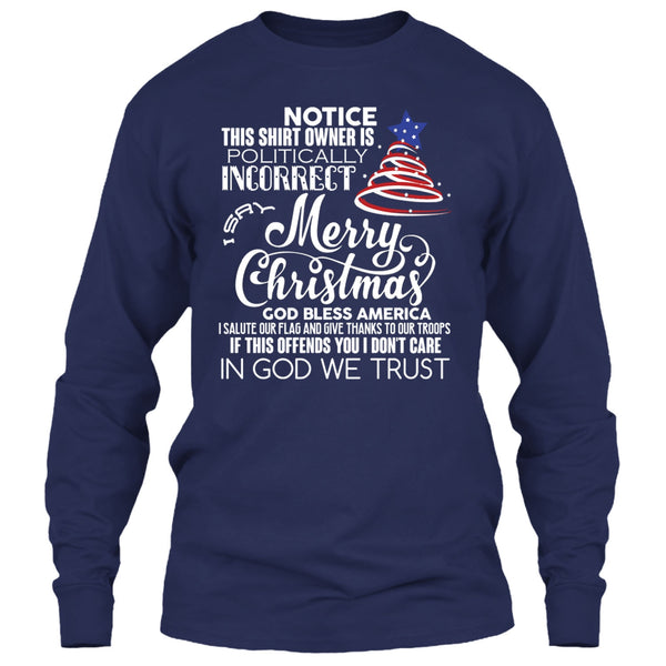 Merry Christmas T Shirt, God Bless American T Shirt