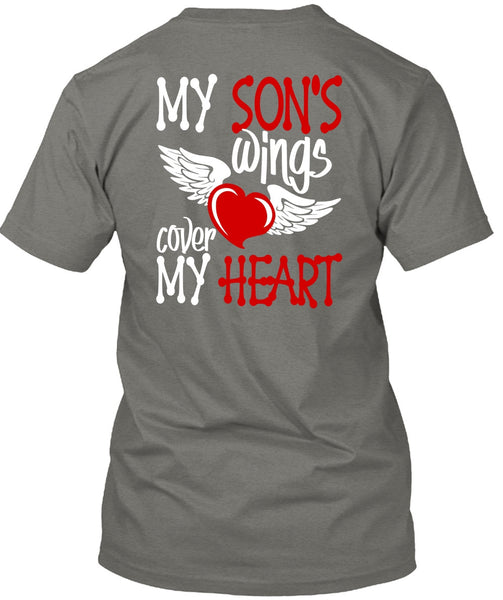 My Son's Wings Cover My Heart T Shirt, Being A Son T Shirt