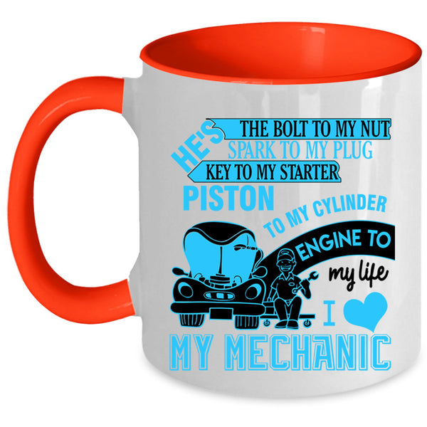 Cool Couple Coffee Mug, I Love My Mechanic Accent Mug