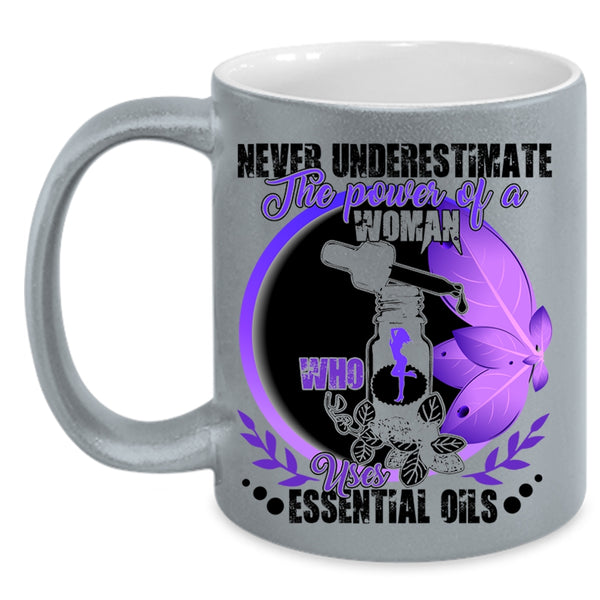 Cute Girls Coffee Mug, The Power Of A Woman Uses Essential Oils Accent Mug