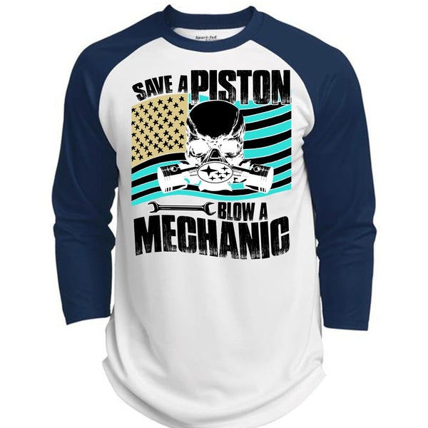 Save A Piston Blow A Mechanic T Shirt, Being A Mechanic T Shirt, Awesome T-Shirts  (Polyester Game Baseball Jersey)
