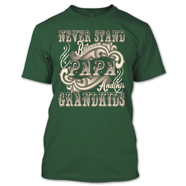 Never Stand Between T Shirt, Papa And His Grandkids T Shirt