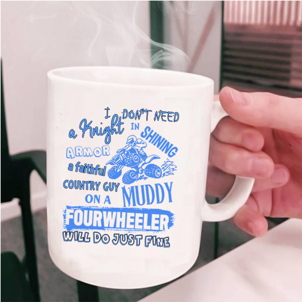 Country Guy Coffee Mug, Country Guy On A Muddy Fourwheeler Cup