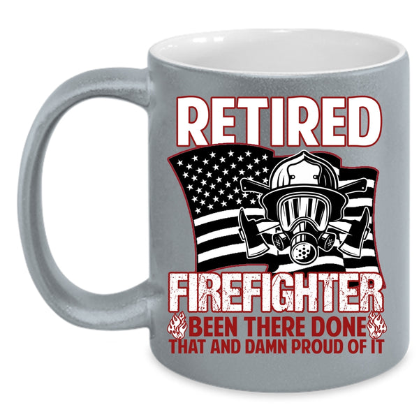 Retired Firefighter Coffee Mug, Cool Gift For Grandpas Coffee Cup