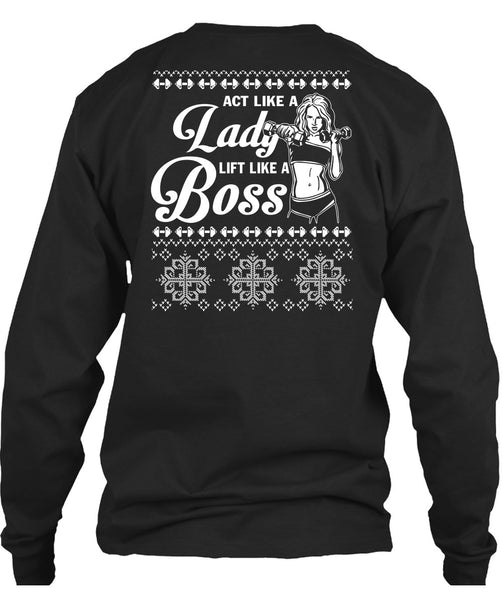 Active Like A Lady Lift Like A Boss T Shirt, This Girl Loves Christmas T Shirt