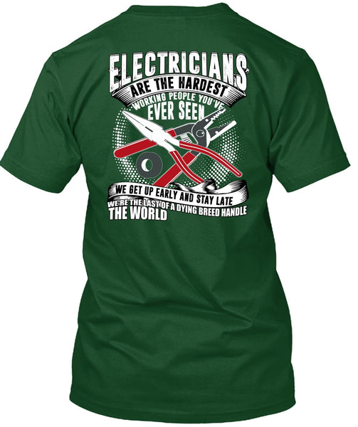 Electricians Are The Hardest Working T Shirt, Dying Breed Handle T Shirt