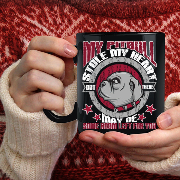 My Pitbull Stole My Heart Coffee Mug, I Love My Pitbull Coffee Cup