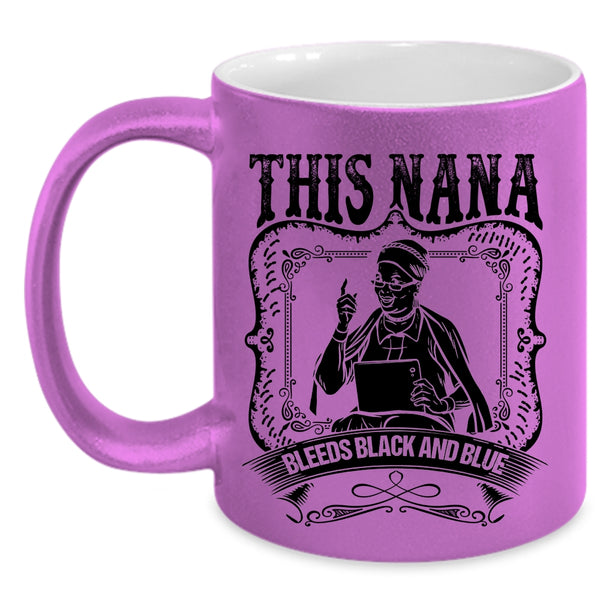 Awesome Nana Coffee Mug, This Nana Bleeds Black And Blue Accent Mug