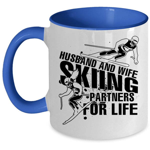 Skiing Partners For Life Coffee Mug, Husband And Wife Accent Mug