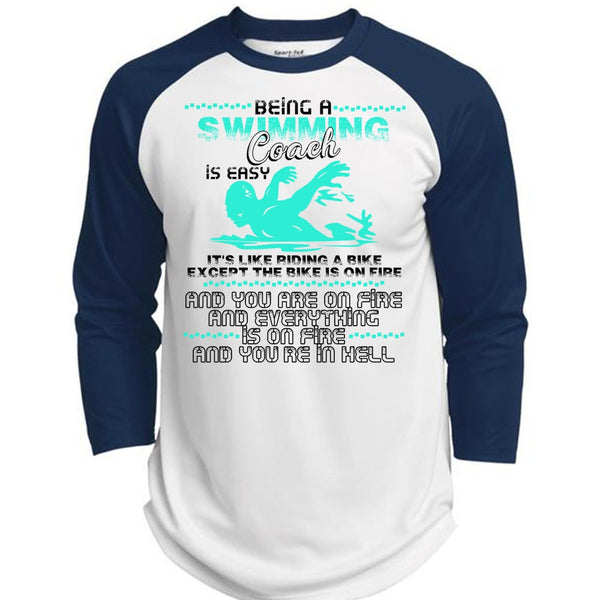 Being A Swimming Coach T Shirt, I Love Swimming T Shirt, Awesome T-Shirts  (Polyester Game Baseball Jersey)