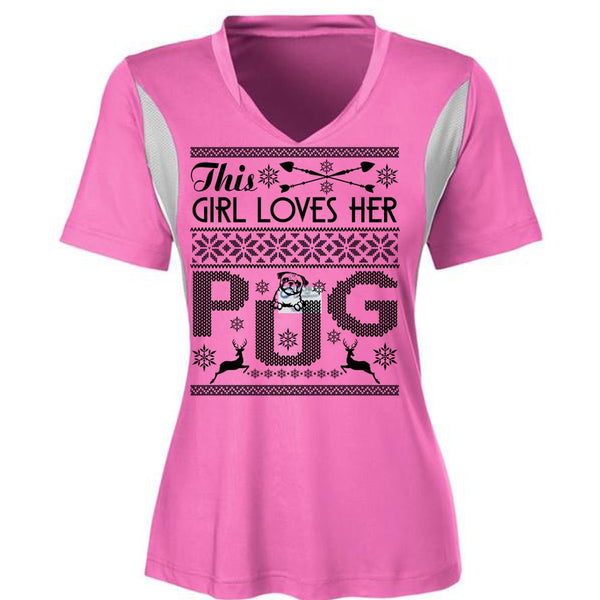This Girl Loves Her Pug T Shirt, I Love My Dog T Shirt, Awesome T-Shirts