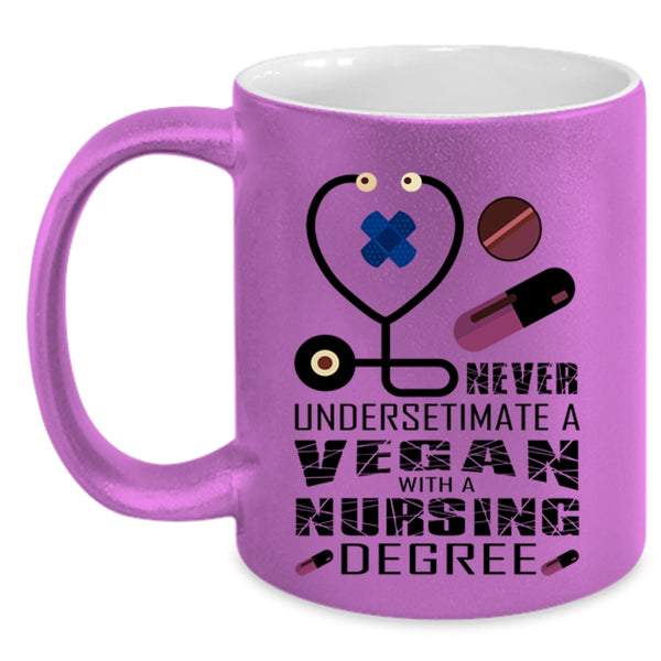Cool Vegan Coffee Mug, A Vegan With A Nursing Degree Accent Mug