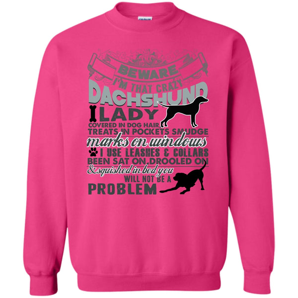 I Am A Dog Lover T Shirt, I'm That Crazy Dachshund Lady Sweatshirt