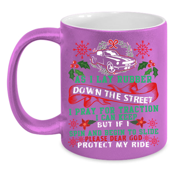 I Pray For Traction I Can Keep Coffee Mug, Cool Christmas Coffee Cup