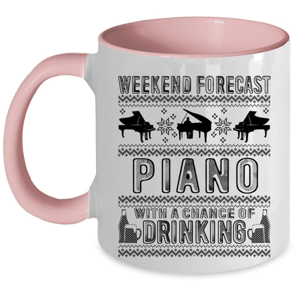Chance Of Drinking Coffee Mug, Weekend Forecast Piano Accent Mug