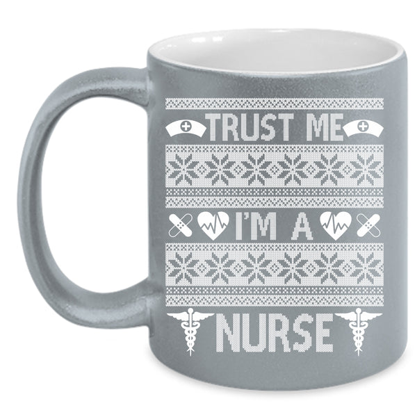 Trust Me I'm A Nurse Coffee Mug, Merry Little Christmas  Coffee Cup