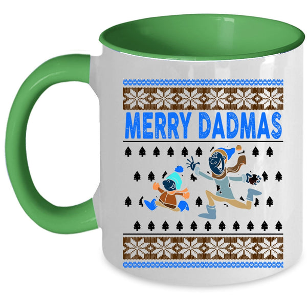 Christmas Gift For Dad Coffee Mug, Merry Dadmas Accent Mug