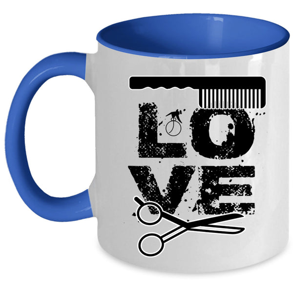 Cute Gift For Hairstylist Coffee Mug, Love Hairstylist Accent Mug