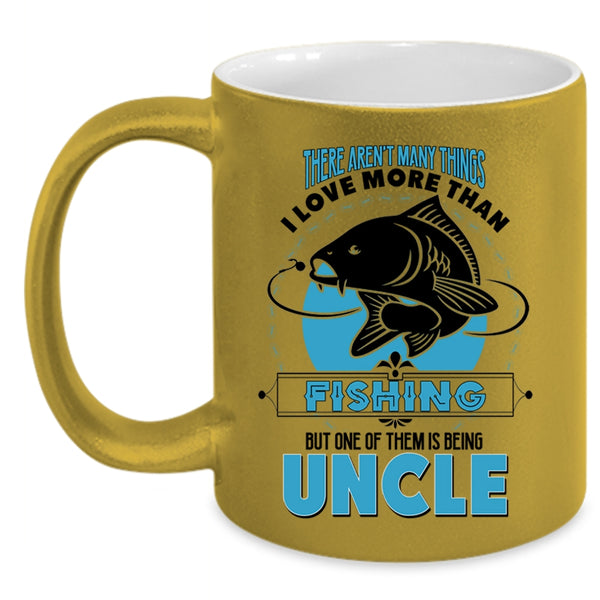 I Love Being Uncle Coffee Mug, I Love Fishing Accent Mug