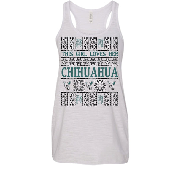 This Girl Loves Her Chihuahua T Shirt, Coolest Merry Christmas Tank Top