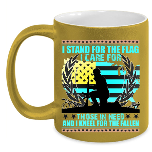 Cool American Flag Coffee Mug, I Stand For The Flag Accent Mug