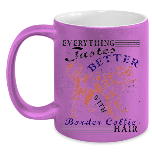 Gift For Border Collie Owner Coffee Mug, Border Collie Hair Accent Mug