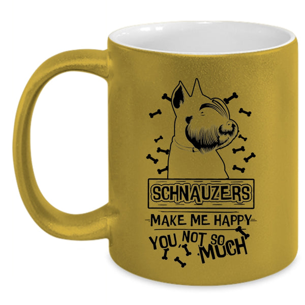 Schnauzer Lovers Coffee Mug, Schnauzers Make Me Happy Accent Mug