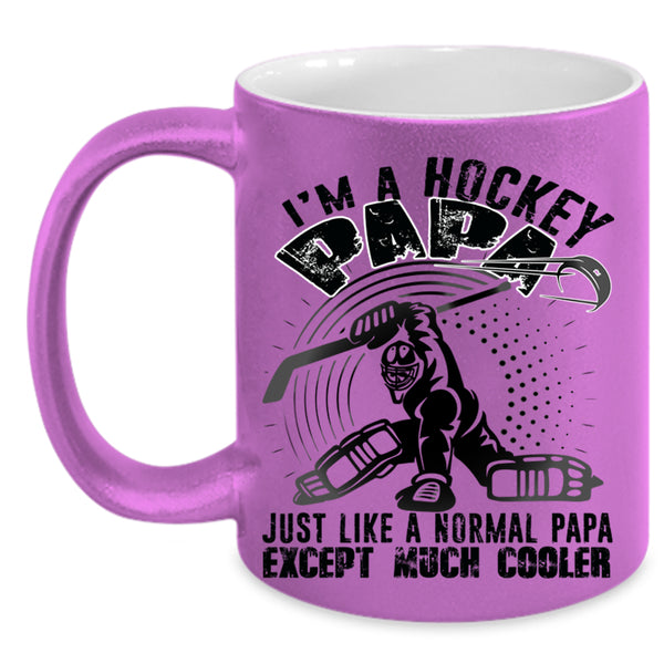 Gift For Dad Coffee Mug, I'm A Hockey Papa Accent Mug