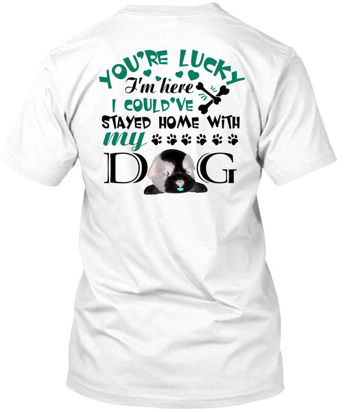 A black t-shirt with the shopify logo