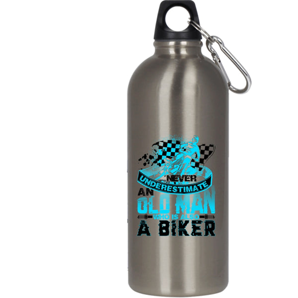 An Old Man Is A Biker 20 oz Stainless Steel Bottle,Awesome Gift For Grandfather Outdoor Sports Water Bottle