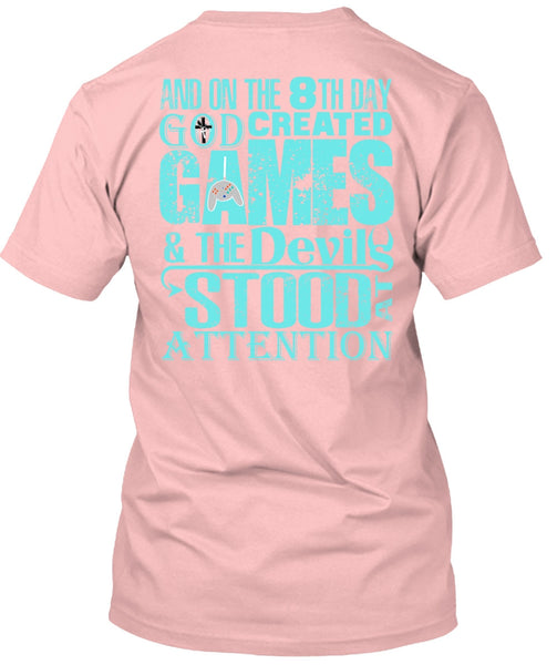 God Created Games T Shirt, I Love Gaming T Shirt