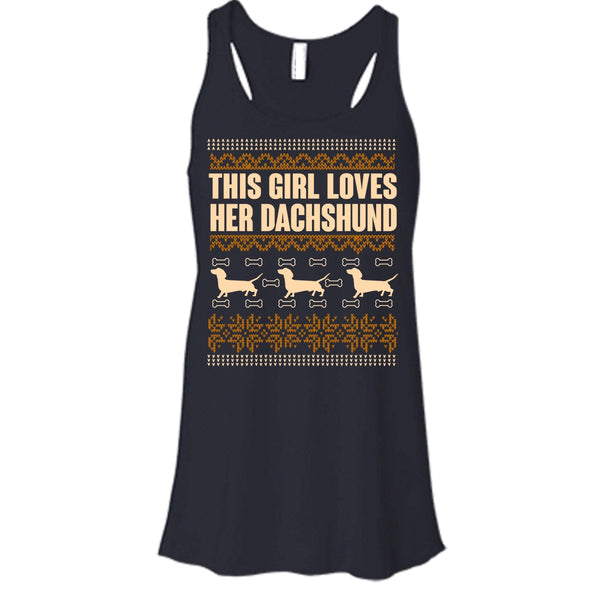 This Girl Loves Her Dachshund T Shirt, Coolest Dachshund Lover Tank Top