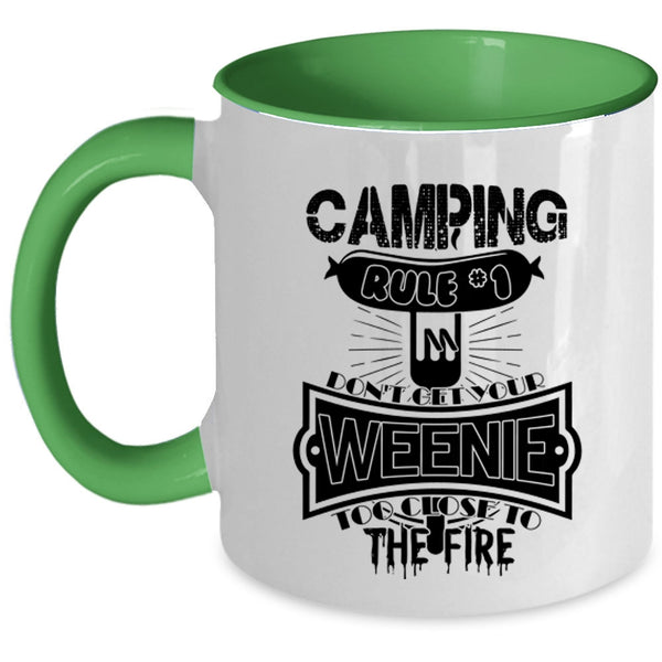 Funny Gift For Camper Coffee Mug, Camping Rule Accent Mug