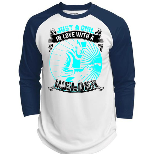 Just A Girl In Love With A Welder T Shirt, I Love Welding T Shirt, Awesome T-Shirts  (Polyester Game Baseball Jersey)