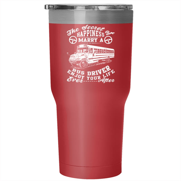 Marry A Bus Driver Tumbler 30 oz Stainless Steel, Just Married Travel Mug